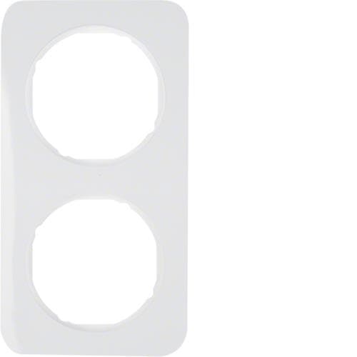 Plaque de recouvrement 2 postes Berker R.1 Blanc polaire, brillant