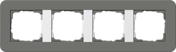 Cadre de finition Gira E3 Soft-Touch Gris foncé avec cadre de support Blanc brillant Soft-Touch