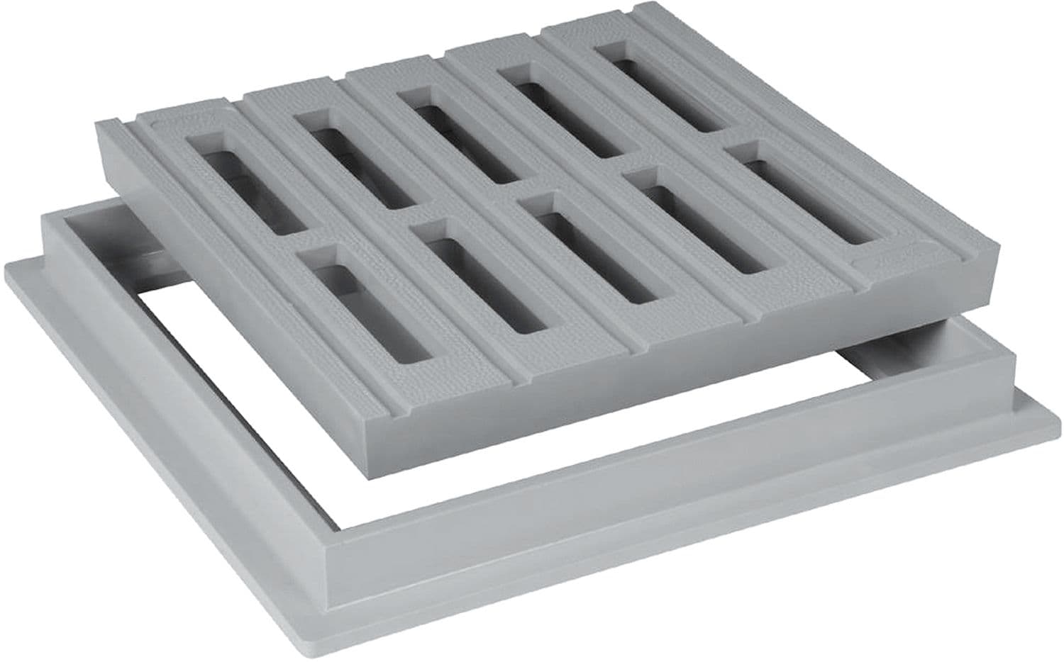 GRILLE DE SOL+CADRE NICOLL GRIS 30-30CM