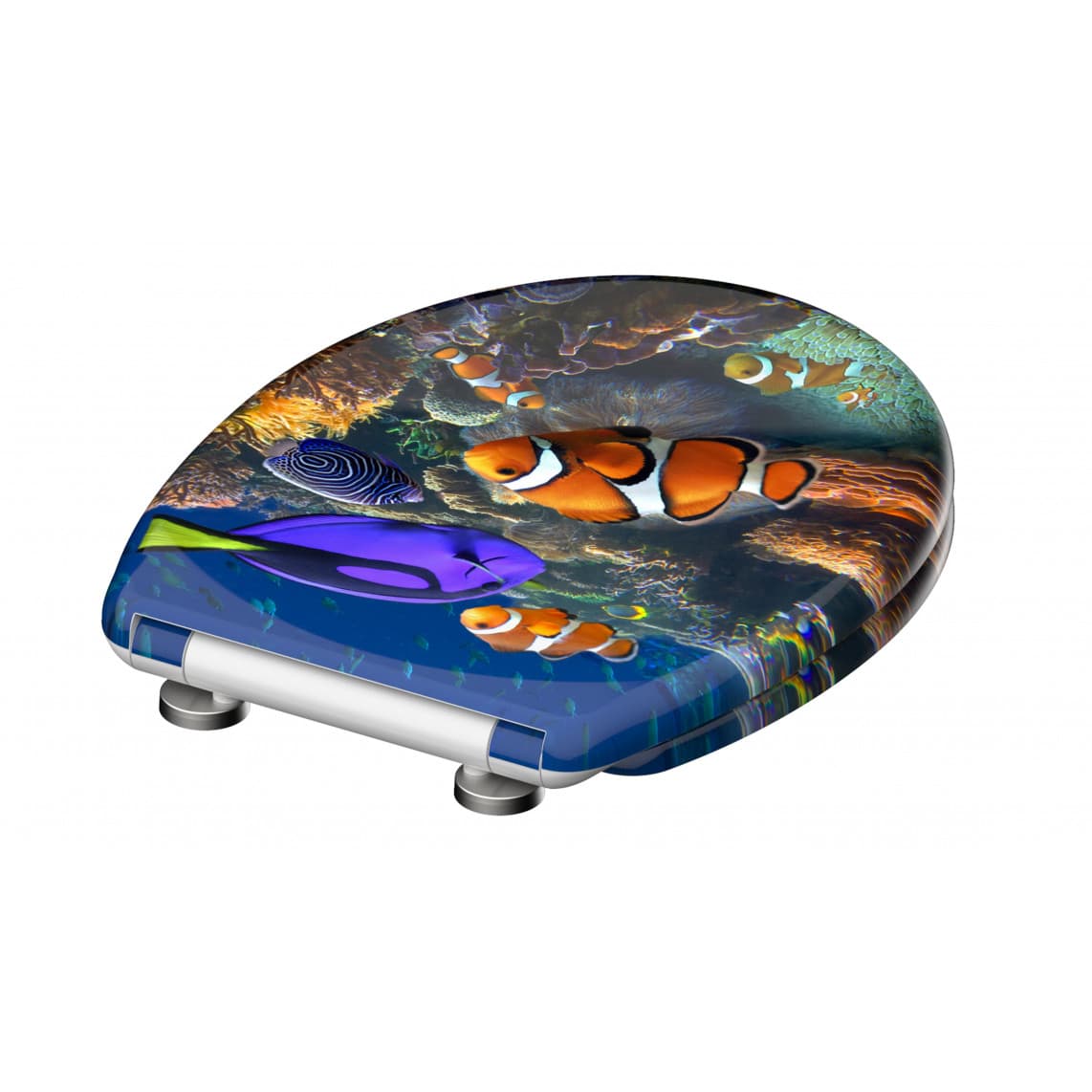 82372 abattant WC en Duroplast SEA LIFE, avec frein de chute et déclipsable