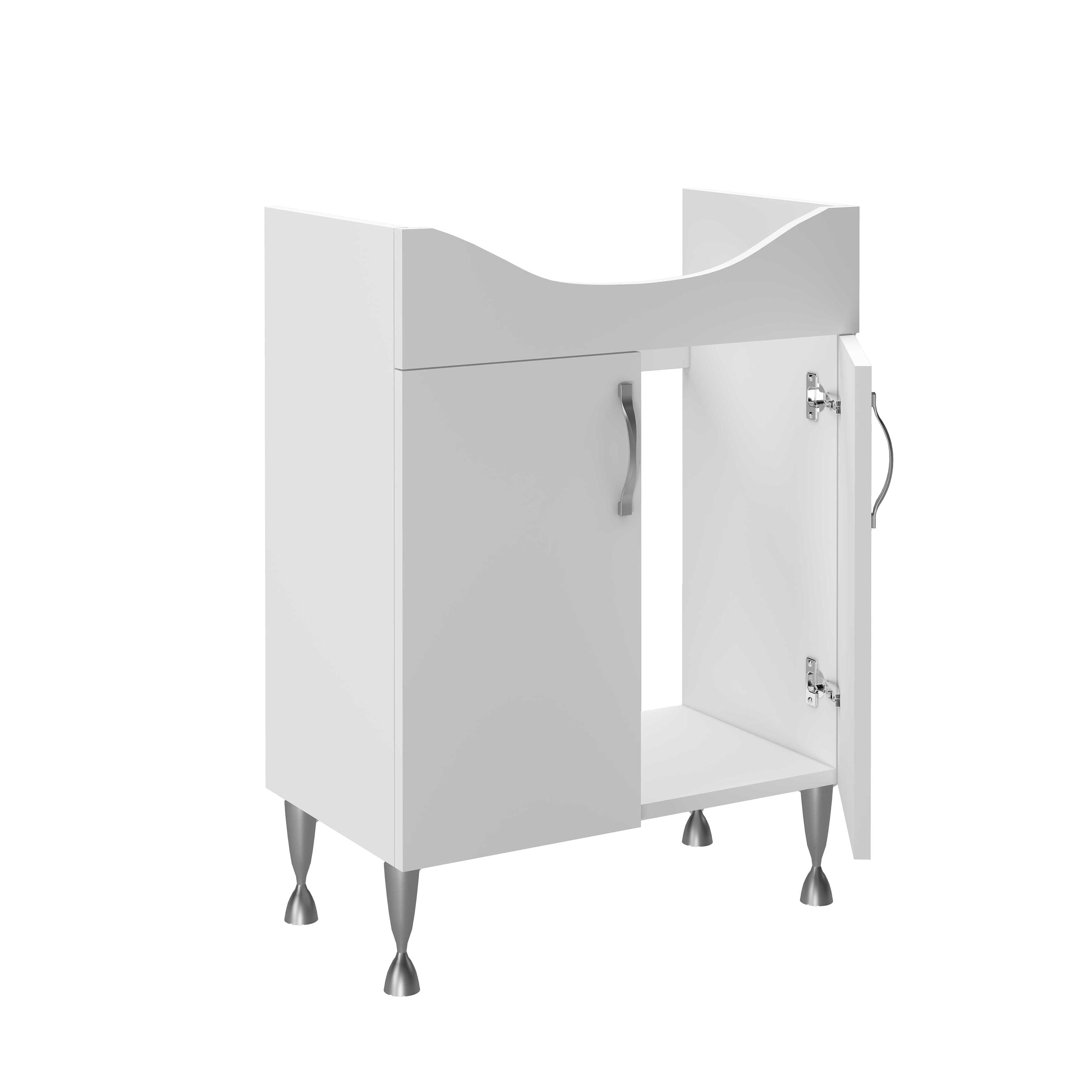 ALONI aleco Meuble sous-vasque – sur pied – 2 portes – 62 X84X45,5 cm – blanc