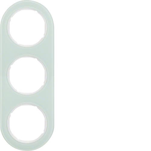 Plaque de recouvrement 3 postes Berker serie R.Classic Verre, Blanc polaire