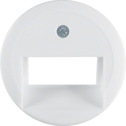 Centre plate for FCC socket out. 2gang, 1930 / glass, polar White glossy