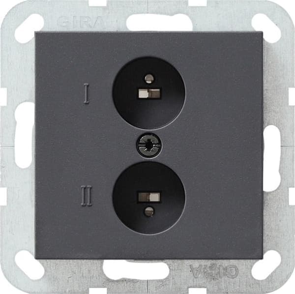 Prise de haut-parleur stéréo Anthracite - avec bornes vissées. pour section de câble jusqu'à max.