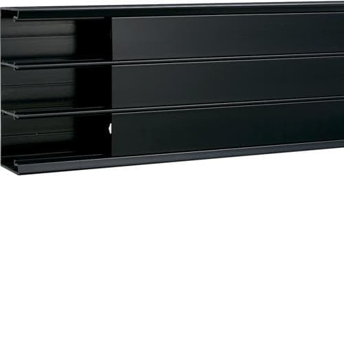 Gbd goulotte d'installation complète 50 x 160mm 3 compartiments, Noir Ral 9011
