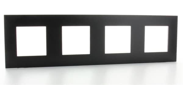 Valena plaque 4 postes horizontal - vertical entraxe 71mm Noir