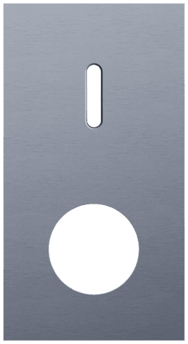 Plaque de recouvrement double, verticale 71 mm d'entraxe, pour une fonction de commutation simple et une fonction de prise de courant, Niko Rocker alu blue grey brushed