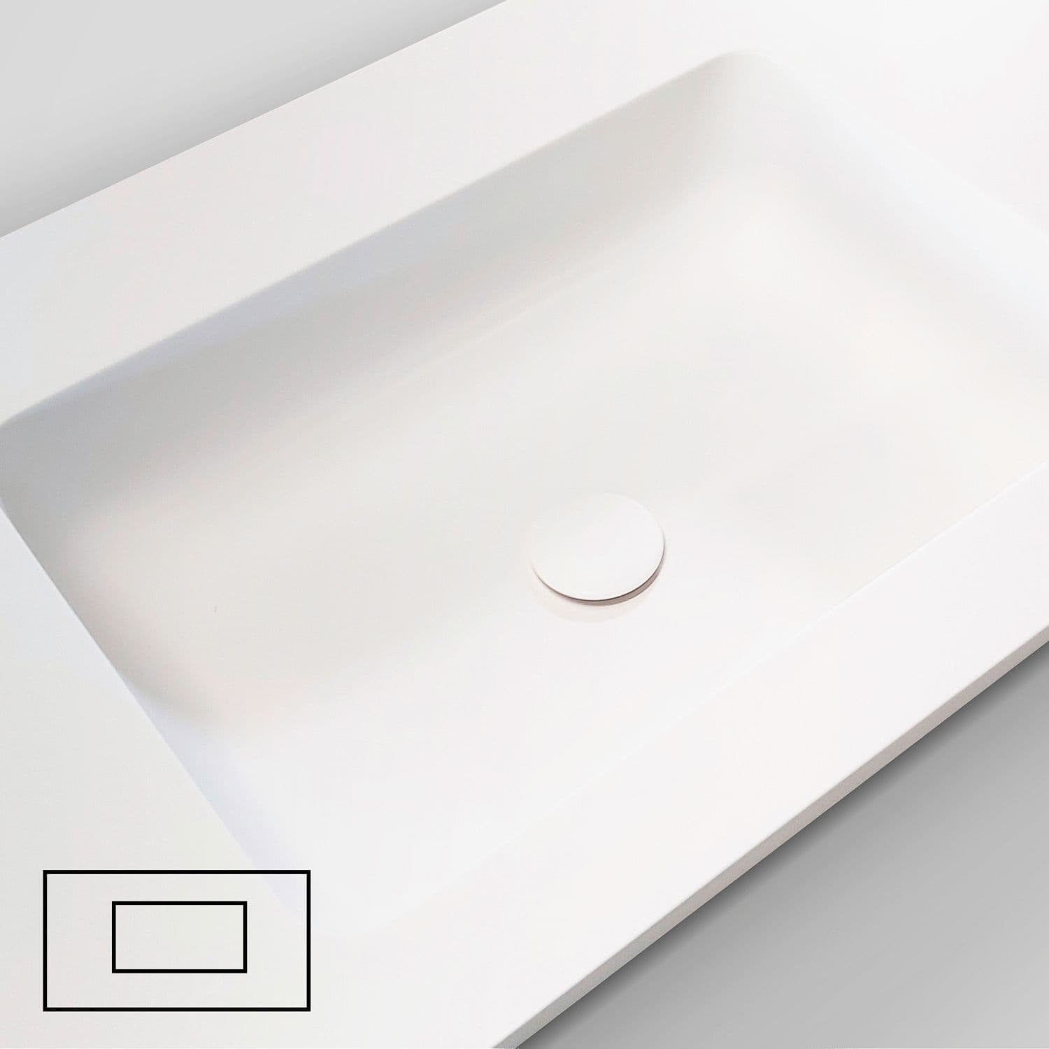 TABLET TAILOR TOP 1 LAVABO DROITE 160CM SOLID XONYX BLANC