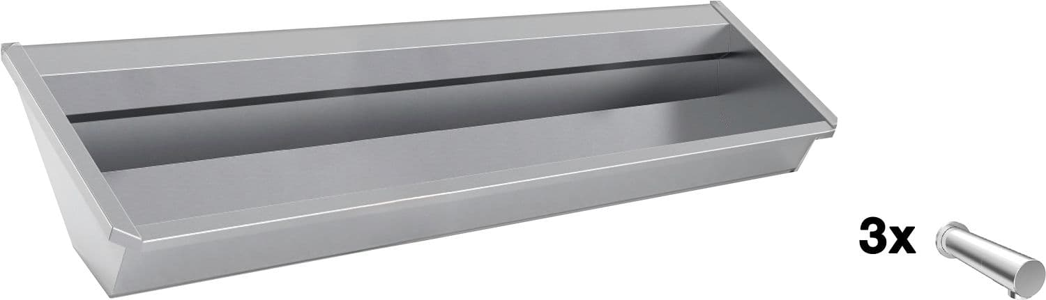 AUGE MURAL SANILAV INTERSAN 180CM INOX 3 ROBINETS D'EAU FROIDE ELECTRONIQUE
