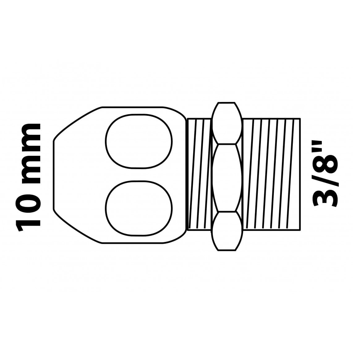 986279148 LT raccord à sertir-Nippel, chromé, 3/8" M x 10 mmQ