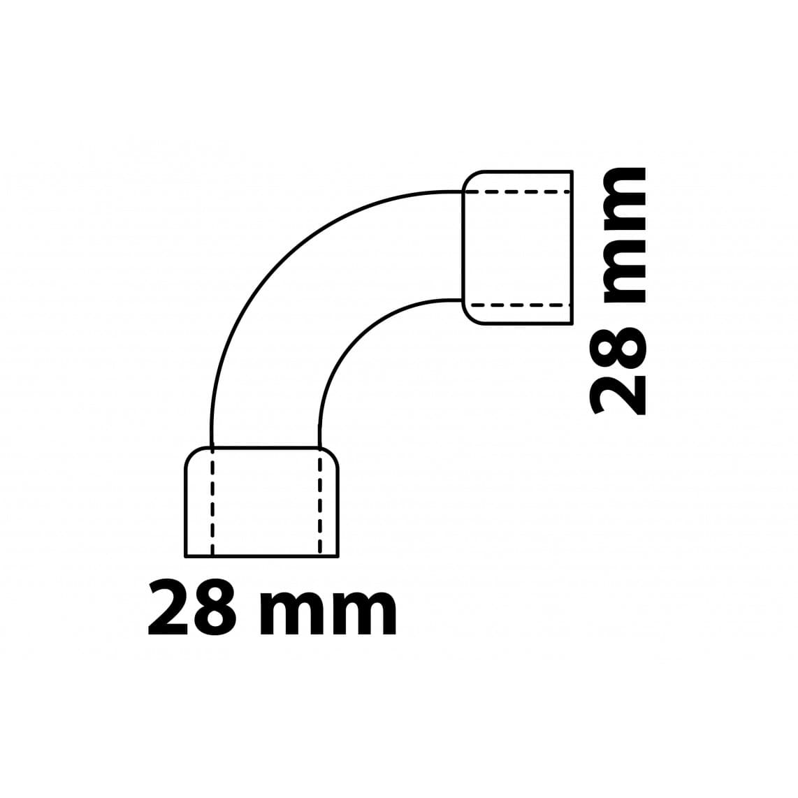 989016055 CU arc 90°, vierge, 28 mm, 2 manchons, (5002a)
