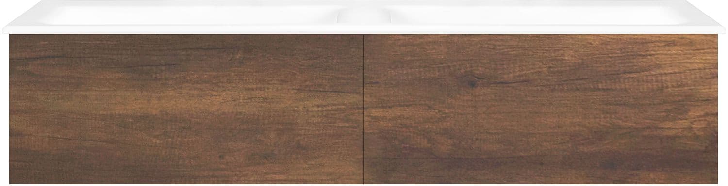 ONDERBOUW COFFEE 2 LADES 140 DUO EIK.DEC.ROEST +DUBBELE WASTAFEL PORSELEIN ZONDER KRAANGAT WIT