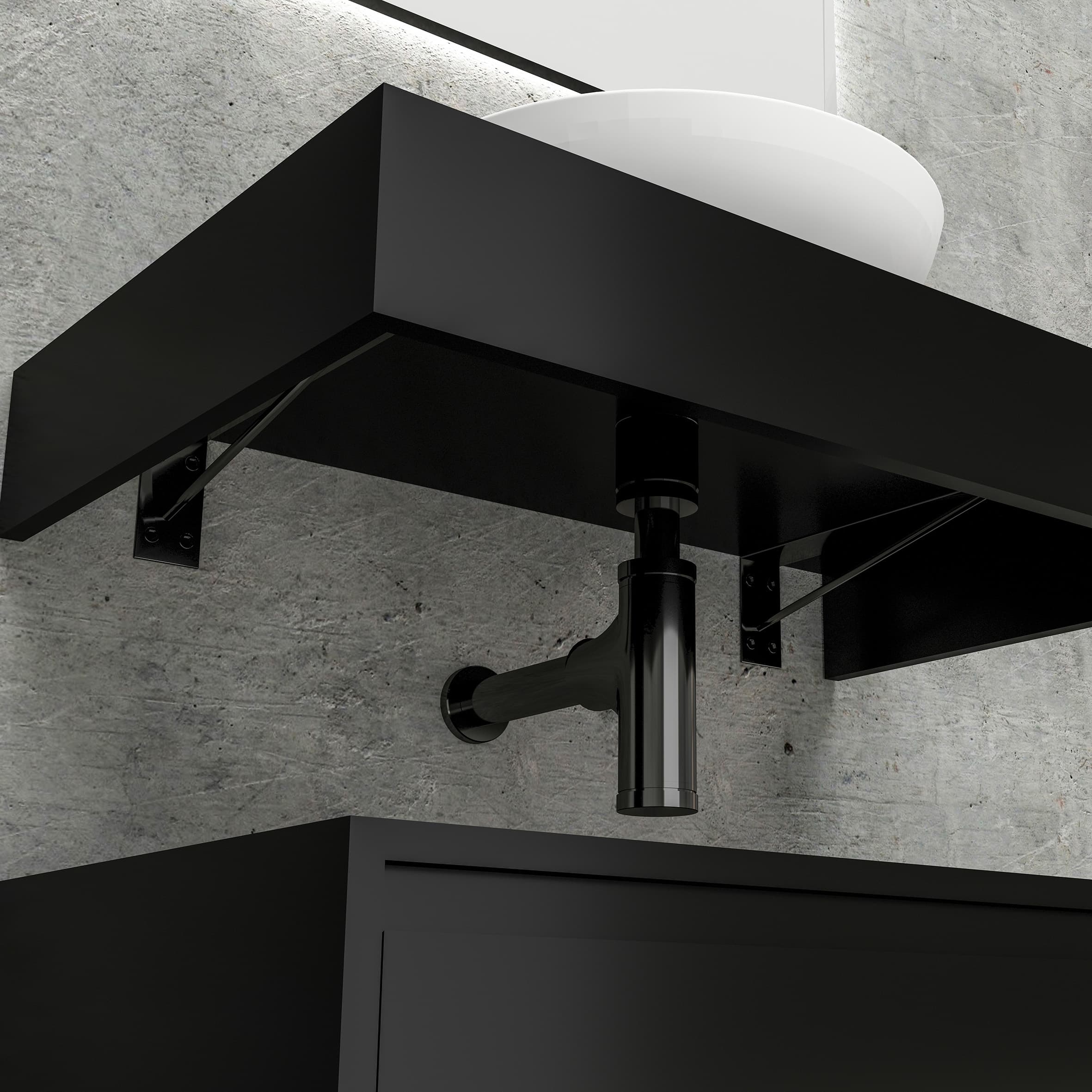 ALONI lina meuble sous-plan (80CM) - Noir mat