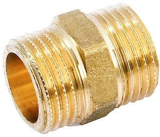 MAMELON DOUBLE FILETE LAITON 1/4"M-1/4"M