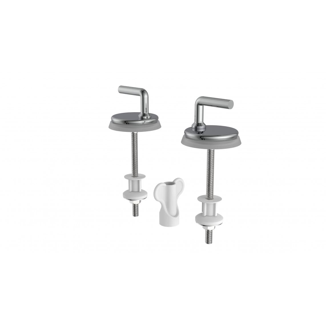 988291113 acier inoxydable abattant WC fixation, chromé, 50 mm, Paar