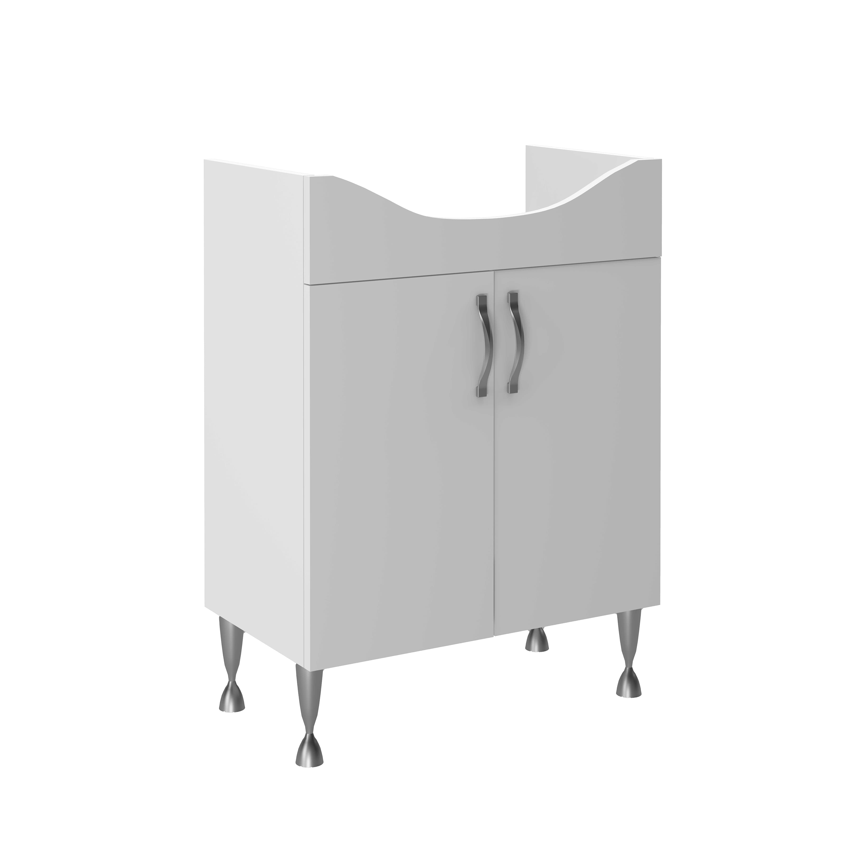 ALONI aleco Meuble sous-vasque – sur pied – 2 portes – 62 X84X45,5 cm – blanc