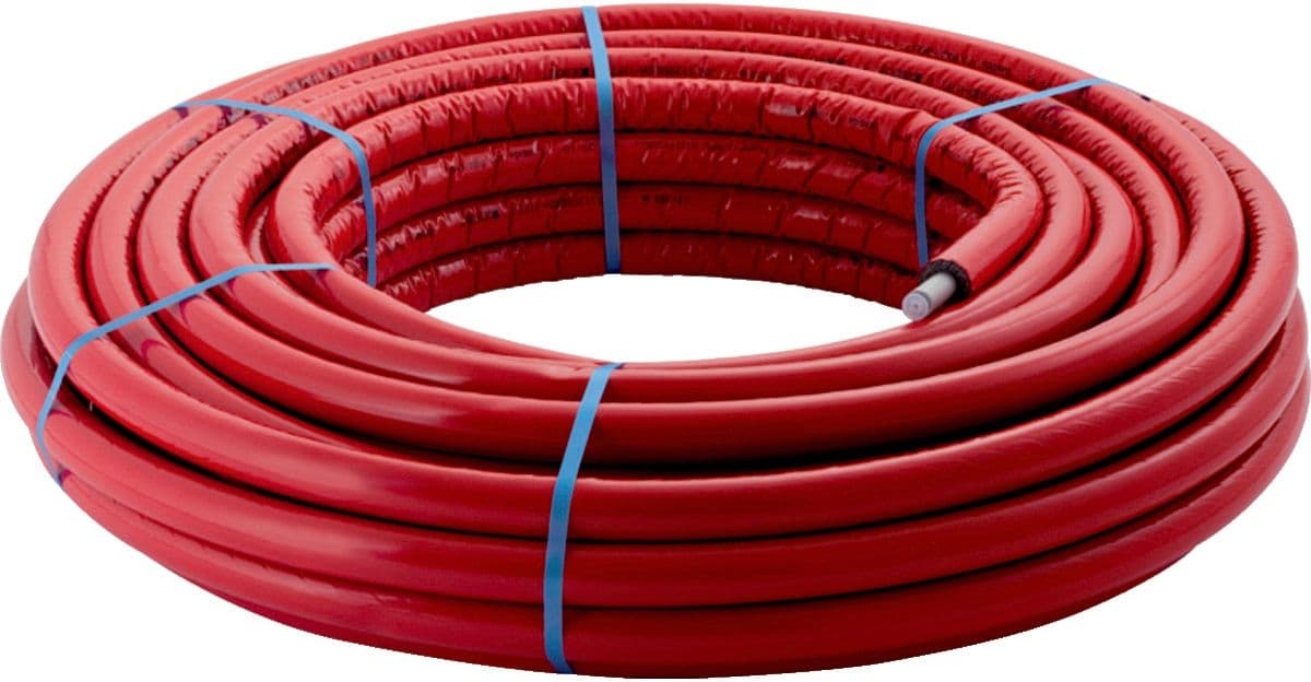 TUBE MULTICOUCHE + ISOLATION 6MM GEBERIT 16X2MM ROUGE ROULEAU 50M FLOWFIT GEBERIT