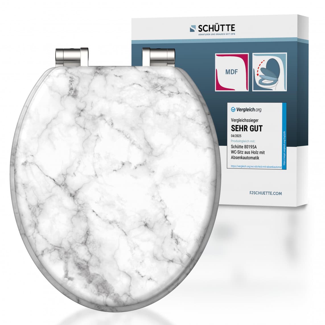 80194 abattant WC en MDF MARMOR STONE, avec frein de chute