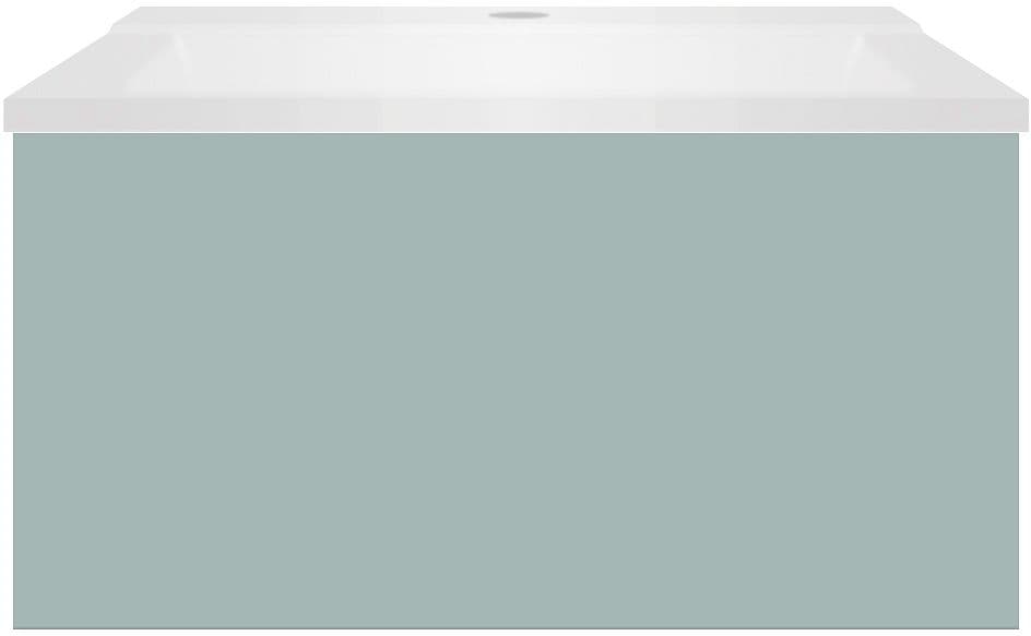 SOUS MEUBLE COFFEE 1 TIROIR 60 BLEU AZUR DOUX MAT+LAVABO BLANC MAT