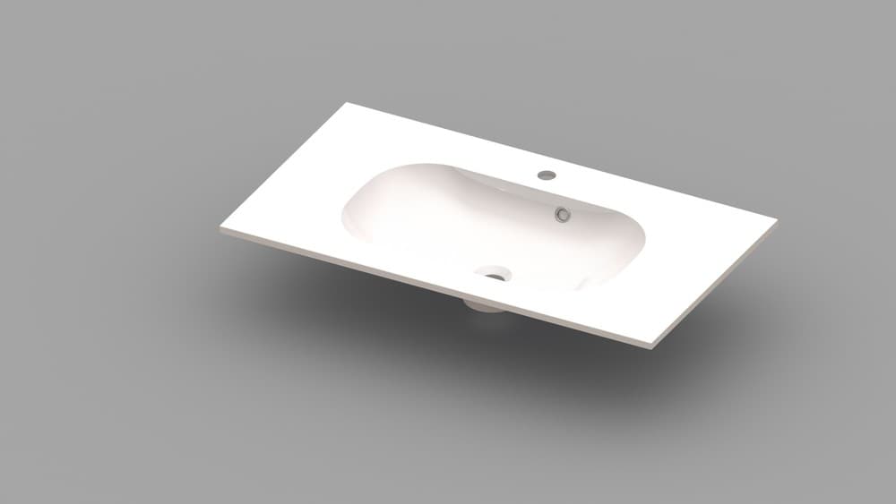 Van Marcke Ovum tablette avec 1lavabo 900x500x200mm blanc marbre artificiel