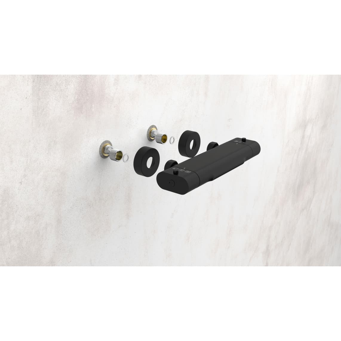 1330090B CARNEO Bathtub mixer, black matt, with waterfall spout
