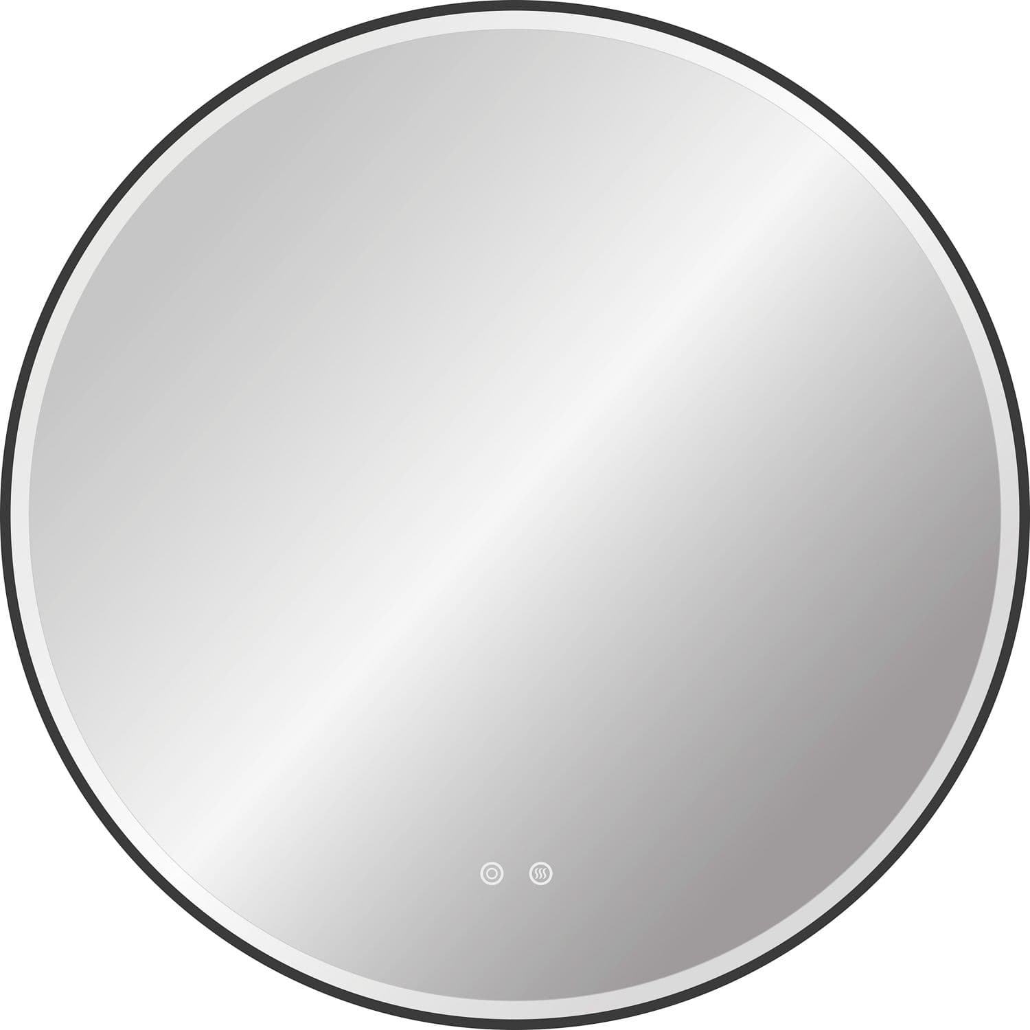 MIROIR DESCO COLLECTION DIAMETRE 800MM ANTI-CONDENS +ECLAIRAGE LED CADRE NOIR