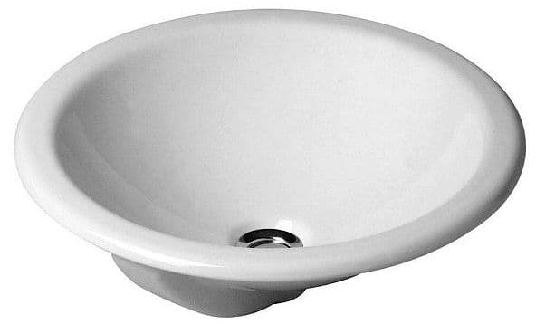VASQUE A ENCASTRER ARCHITEC DURAVIT DIAMETRE 470MM SANS TROU PLAGE ROBINET +TROP-PLEIN BLANC