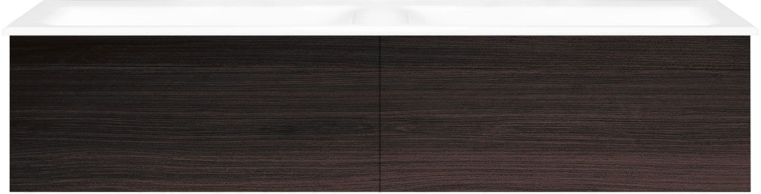 ONDERBOUW COFFEE 2 LADES 140 DUO EIK DECOR MOKKA +DUBBELE WASTAFEL PORSELEIN ZND.KRAANGAT WIT