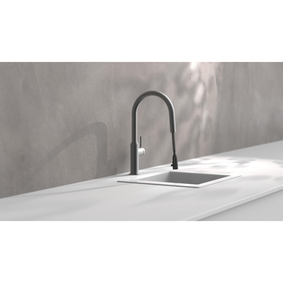 79562 BLACKPOOL Sink mixer, graphite matt, with pull-out spout