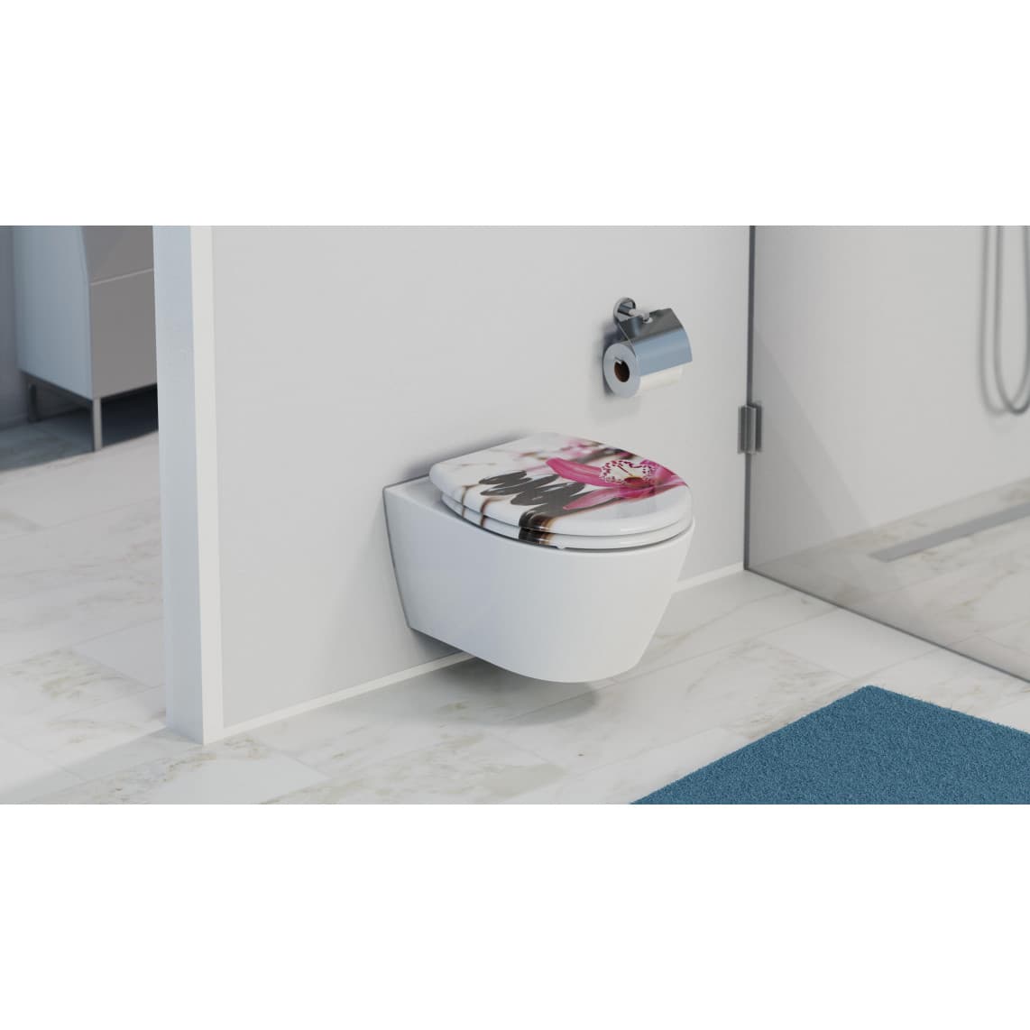 82376 abattant WC en Duroplast WELLYNESS, avec frein de chute et déclipsable