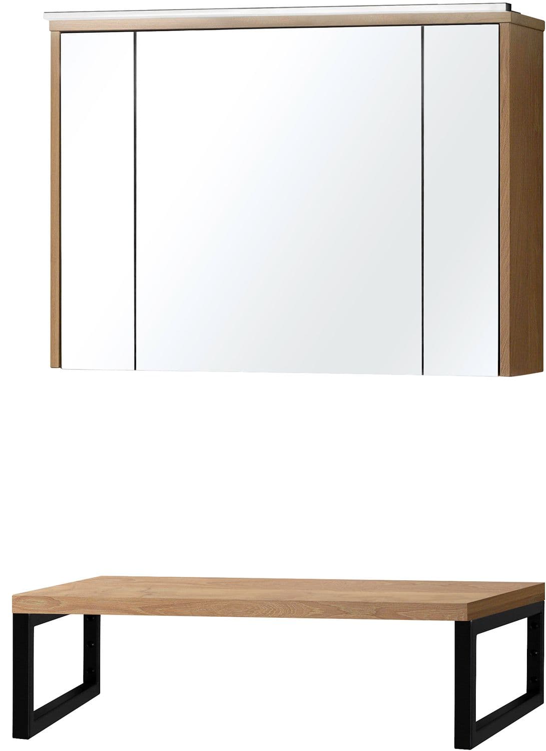 TABLETTE CHENE MASSIF 90CM A POSER AVEC ARMOIRE TOILETTE