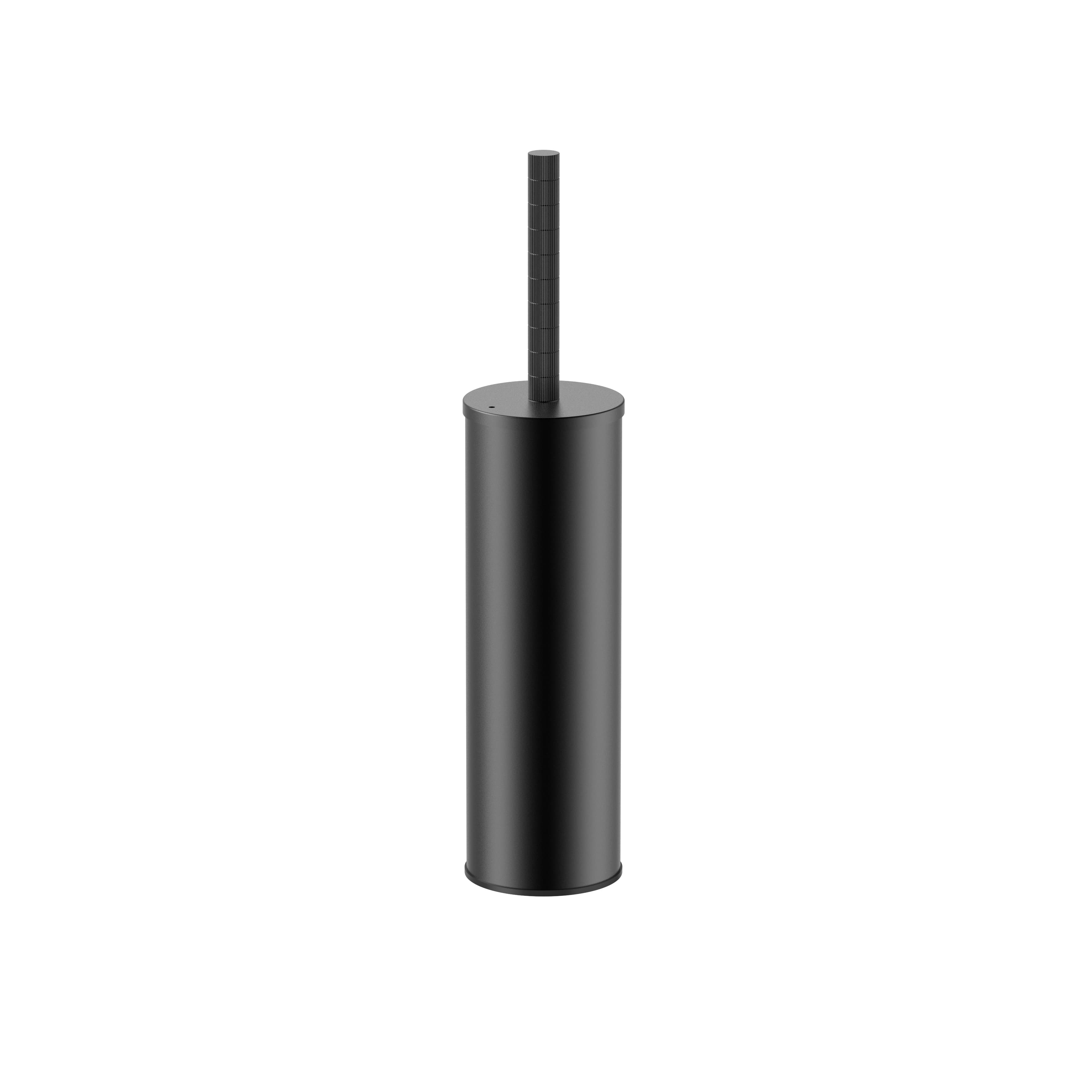 STRIA Toilet brush – holder – ribbed handle – suspended or floor‑mounted – plastic receptacle – mat black (PVD)