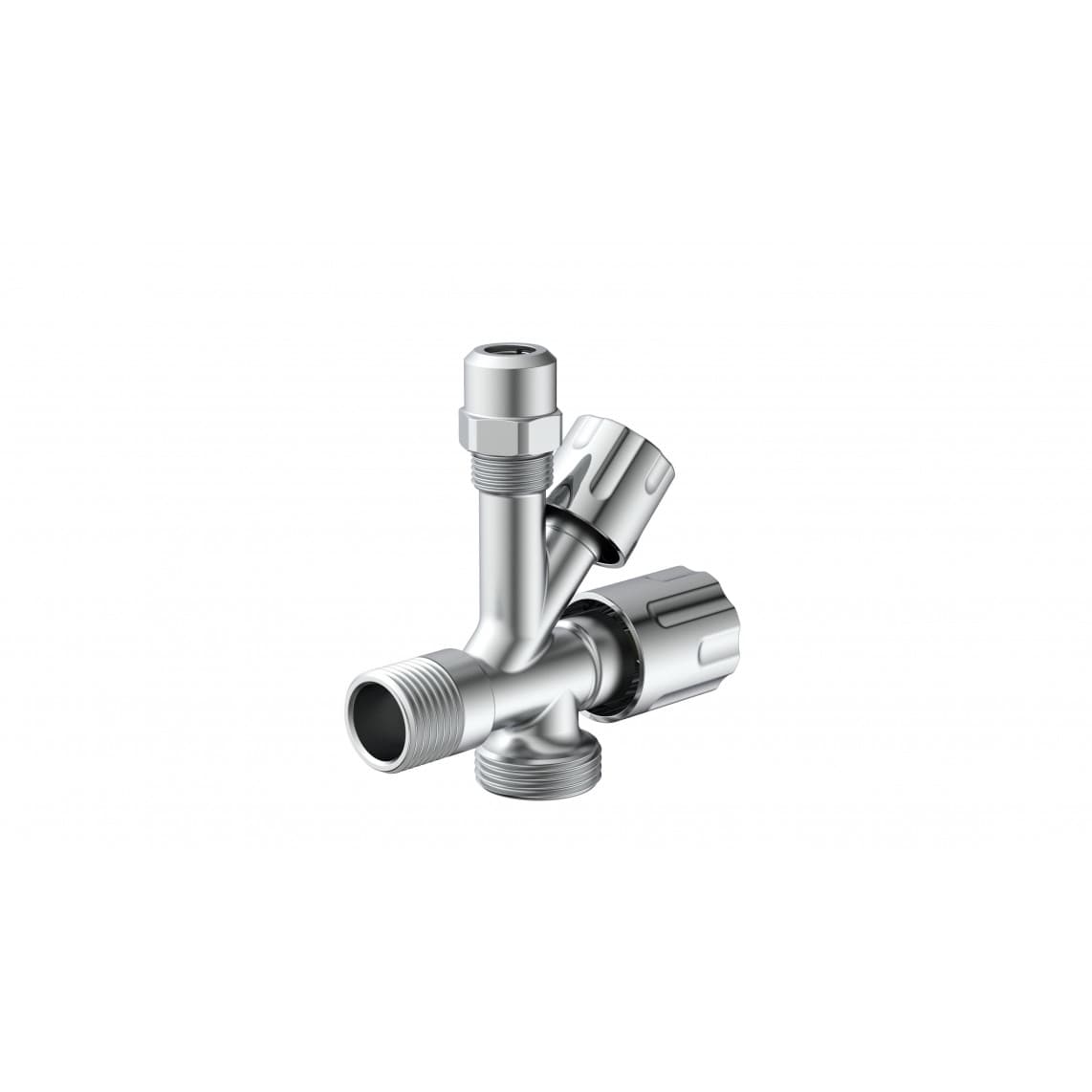 98480090 Vanne d'angle pour appareil, 1/2" M x 3/4" M x 3/8" M x 10 mmQ