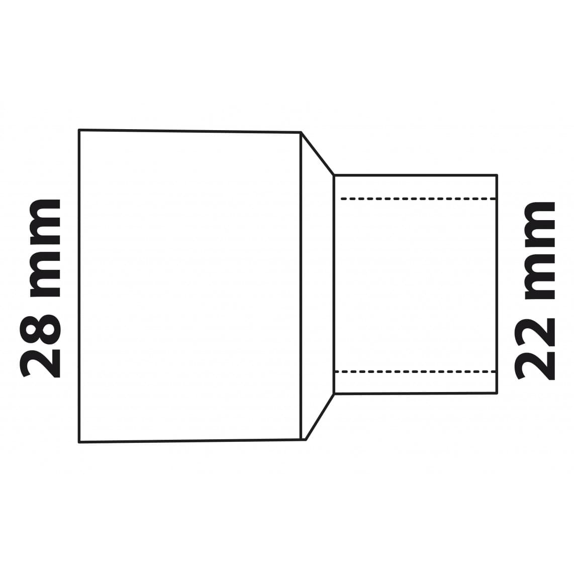 989075017 CU mamelon réducteur, vierge, 28 mmA x 22 mm, 1 manchon, (5243)
