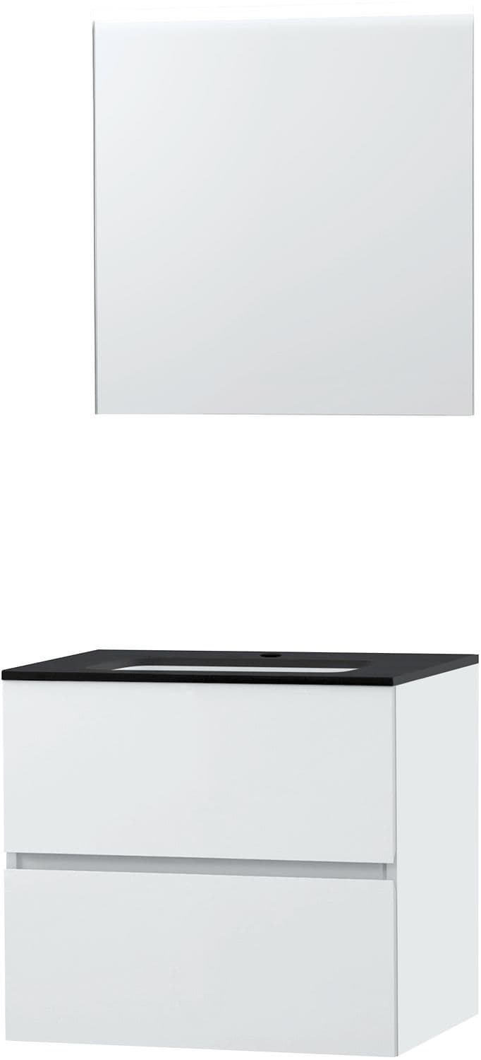 MEUBLE MOLTO POUDRE BLANC 70 BLEU BELGE MIROIR