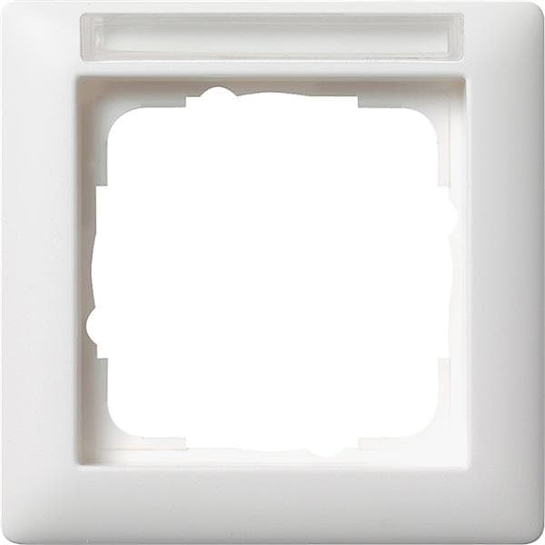 Cadre de finition Gira standard 55 avec zone d'inscription Blanc satiné