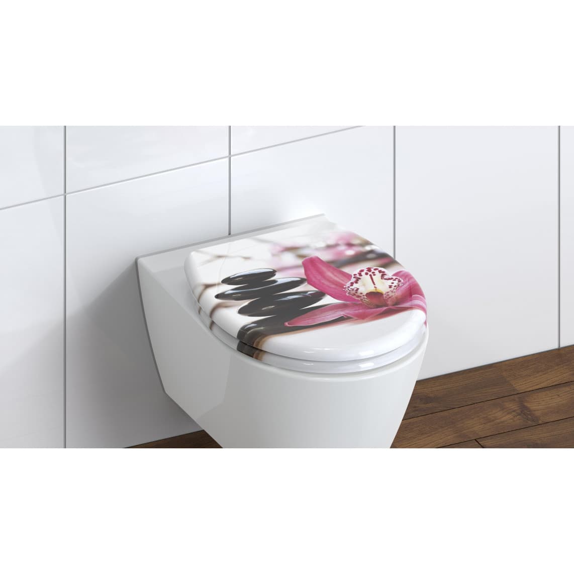 82376 abattant WC en Duroplast WELLYNESS, avec frein de chute et déclipsable