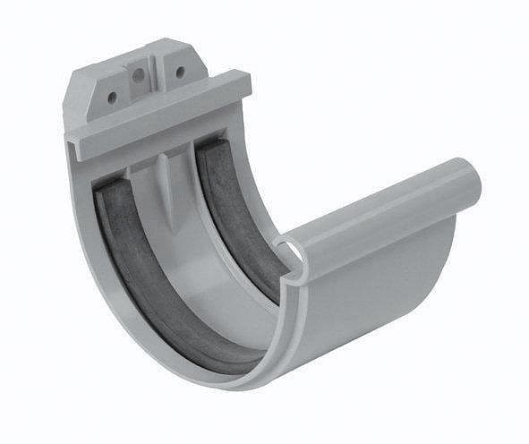 RACCORD GOUTTIERE PVC GRIS CLAIR 125MM