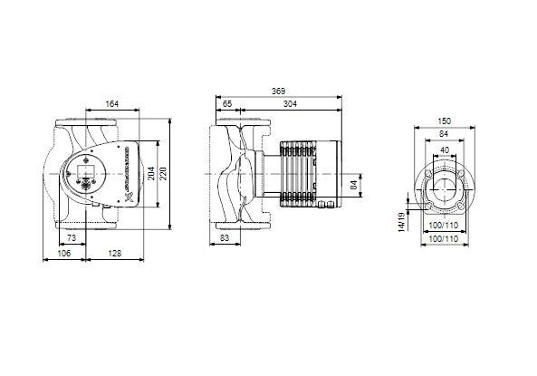 CIRCULATOR SANITAIRE MAGNA3N 40-80F GRUNDFOS L220 PN6/10
