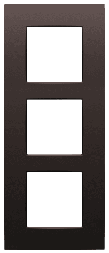 Plaque de recouvrement triple, entraxe de 60 mm, verticale, couleur Niko Intense dark brown coated