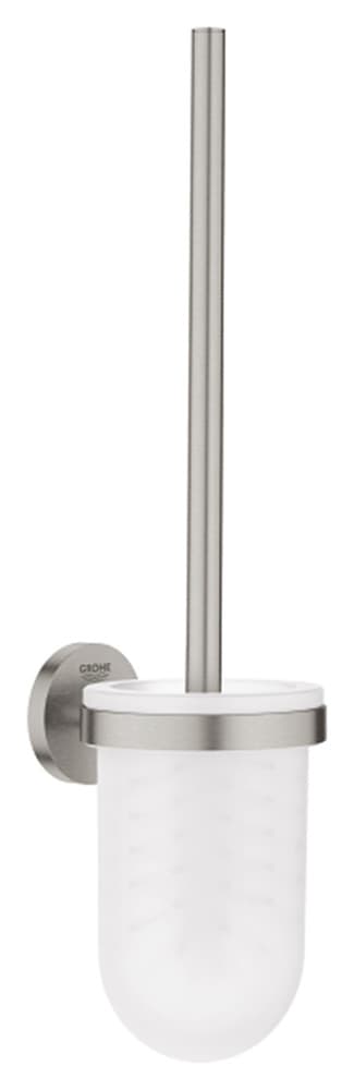 Grohe Essentials porte-balai WC verre/métal mural invisible supersteel