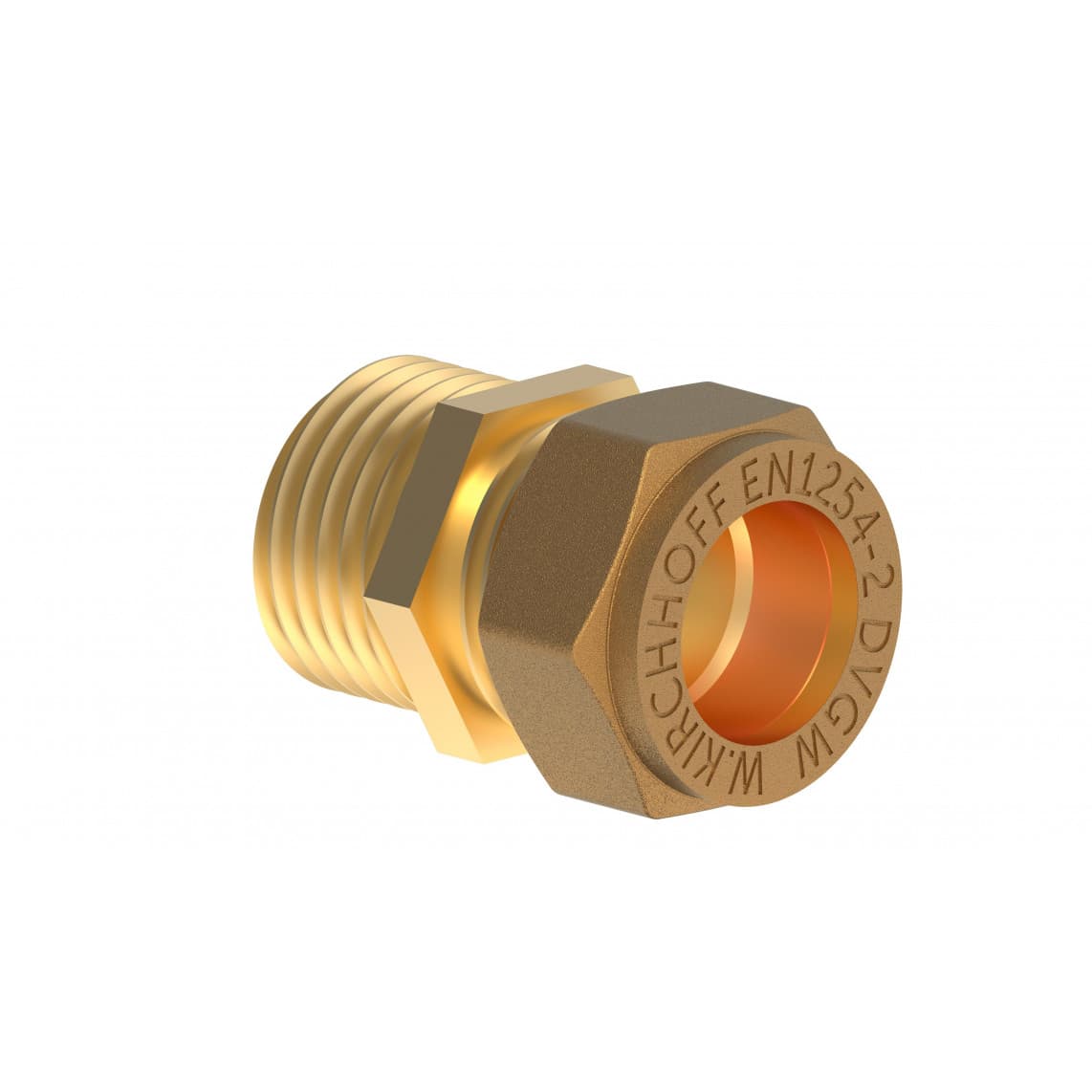 989457217 LT pièce intermédiaire, vierge, 12 mm x 1/2" M, raccord à serrer pour tube en cuivre,