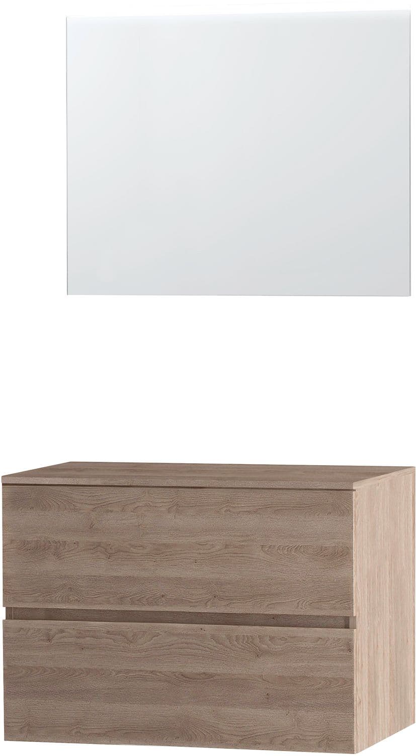 MEUBLE MOLTO CHENE NATUREL 90 POUR LAVABO A POSER MIROIR