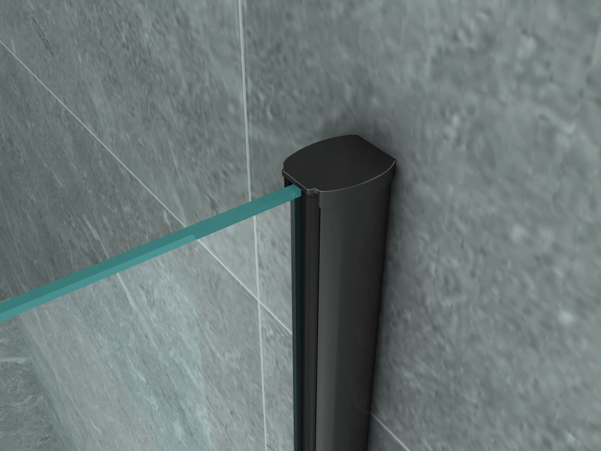 ALONI cabine de douche – porte pivotante et paroi latérale - 800X800X1900MM - Noir mat-verre clair