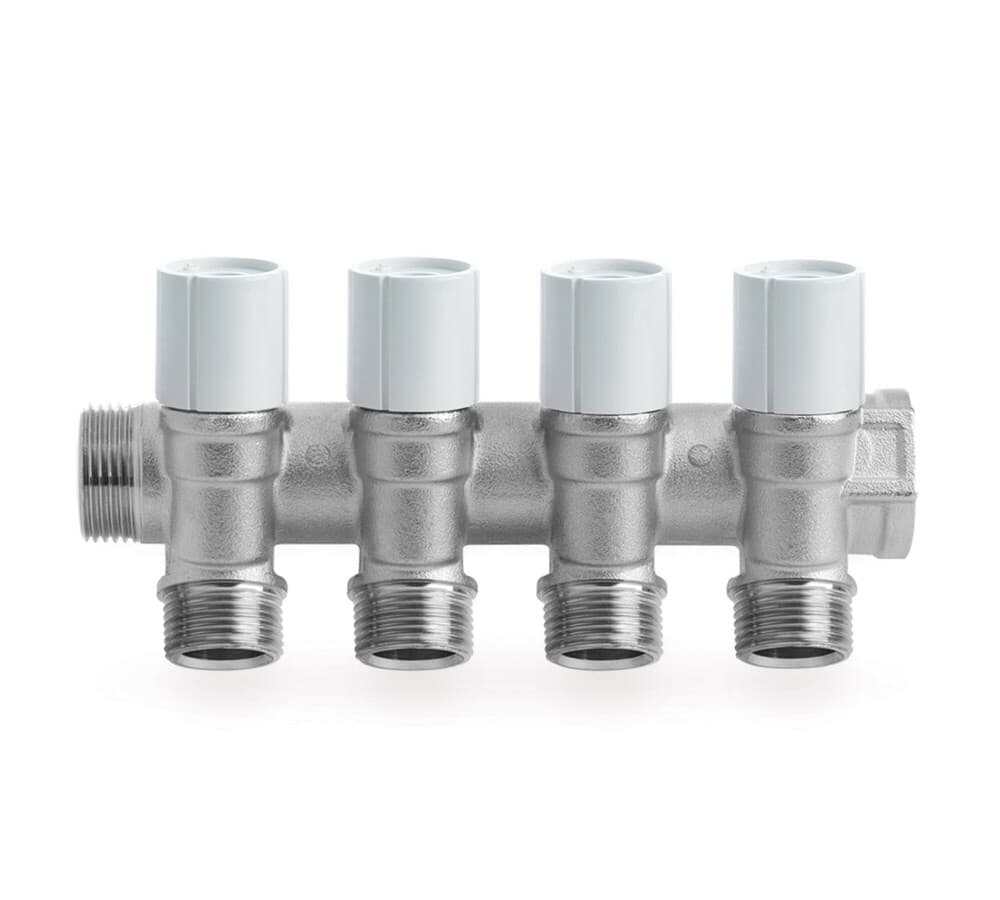 SYSTEMPEX collecteur 3/4MF robinet clic bleu-rouge sortie 1/2 2circuits