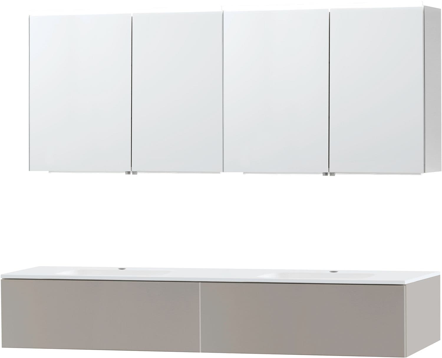 MEUBLE PURO DUO GRIS 180 1 TIROIR MARBRE SYNTHETIQUE ARMOIRE TOILLETTE