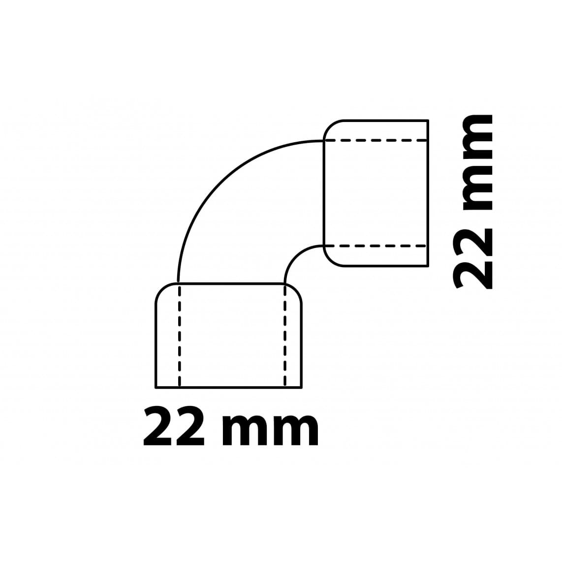 989035055 CU coude 90°, vierge, 22 mm, 2 manchons, (5090)