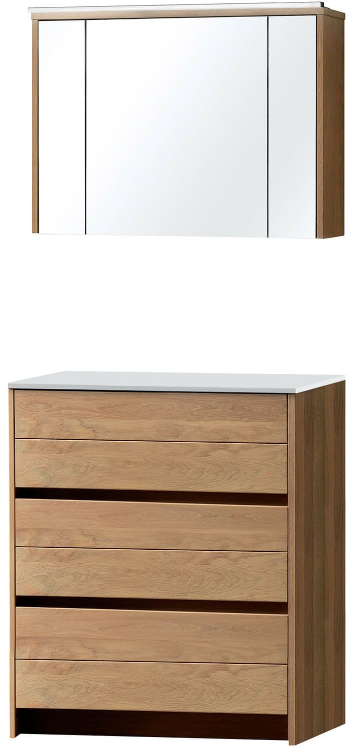 MEUBLE MOLTO CHENE MASSIF SOLO 90 POUR LAVABO A POSER SOLID ARMOIRE TOILETTE