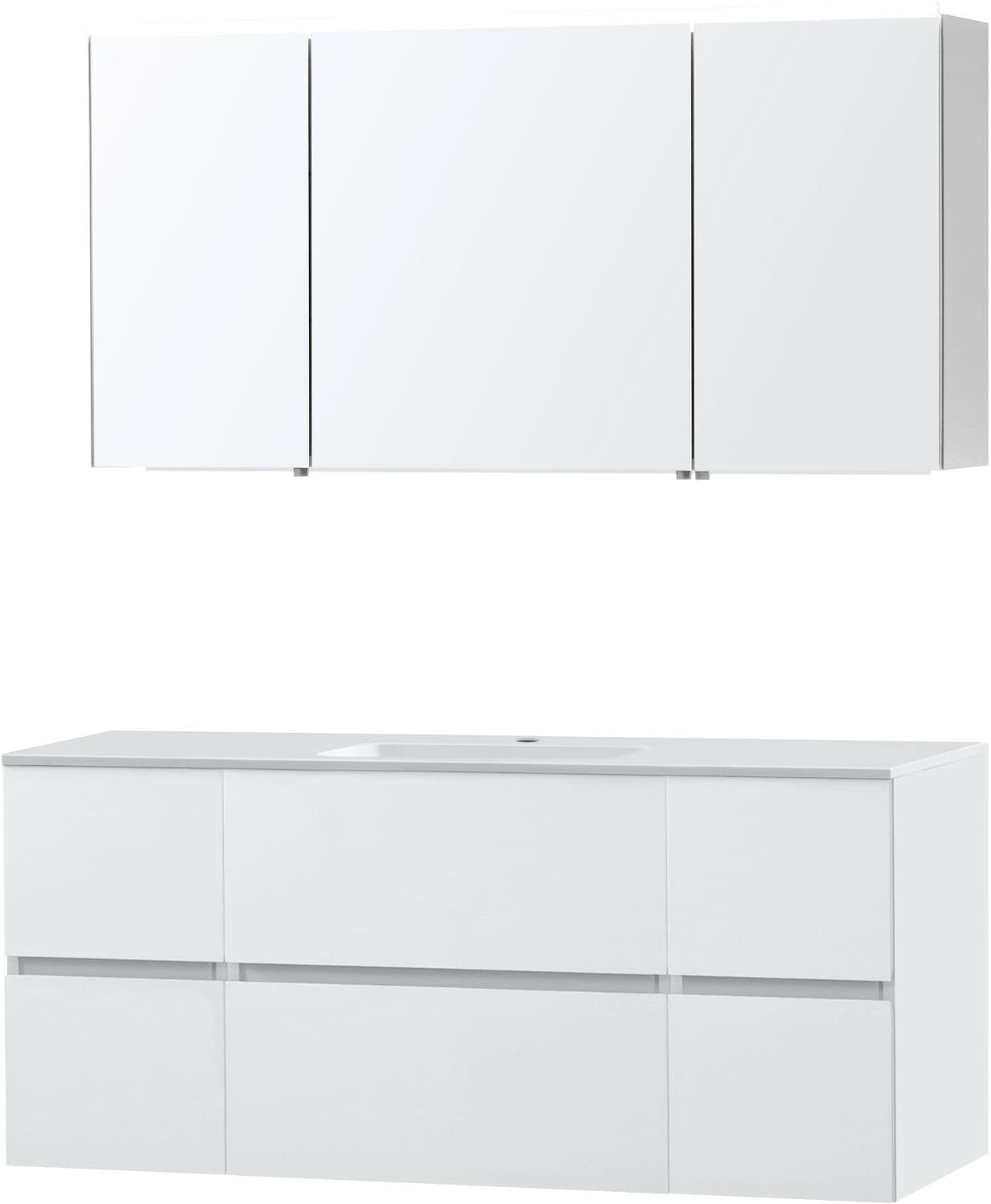 MEUBLE MOLTO POUDRE BLANC 140 1 LAVABO MARBRE SYNTHETIQUE ARMOIRE TOILETTE