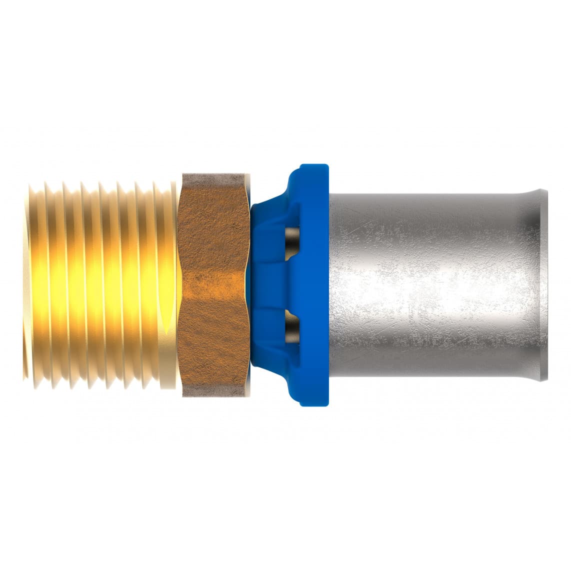 988712555 LT pièce intermédiaire, vierge, 26 mm x 3/4" M, raccord à sertir pour tube multicouche